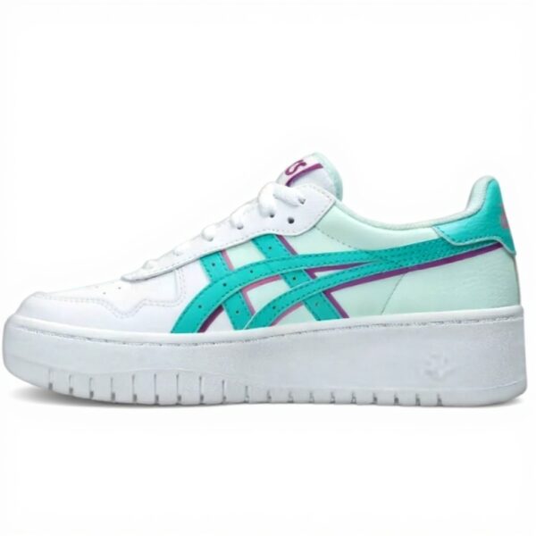 ASICS Damen Sneaker Retro-Design erhöhte Plattform White